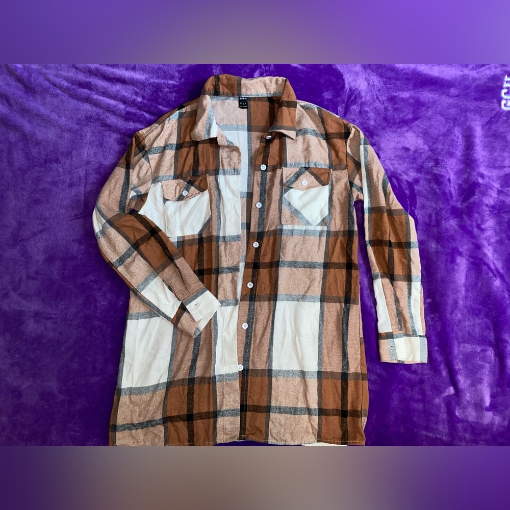 SHEIN - S Plaid Flannel